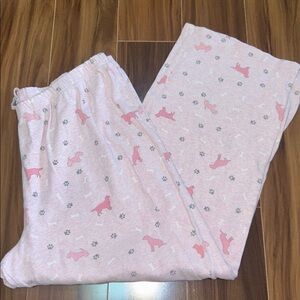 Large 100% cotton dog print pink pajama pants